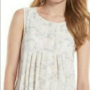 EUC Lauren Conrad Off White and Grey Fox Print Tank Top